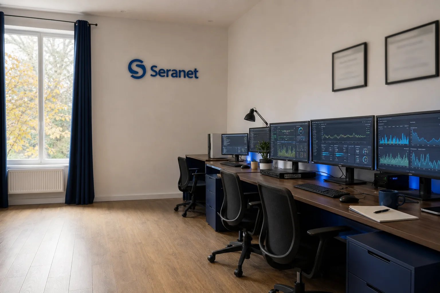 Seranet operasyon ve ağ izleme yaklaşımını temsil eden çalışma alanı